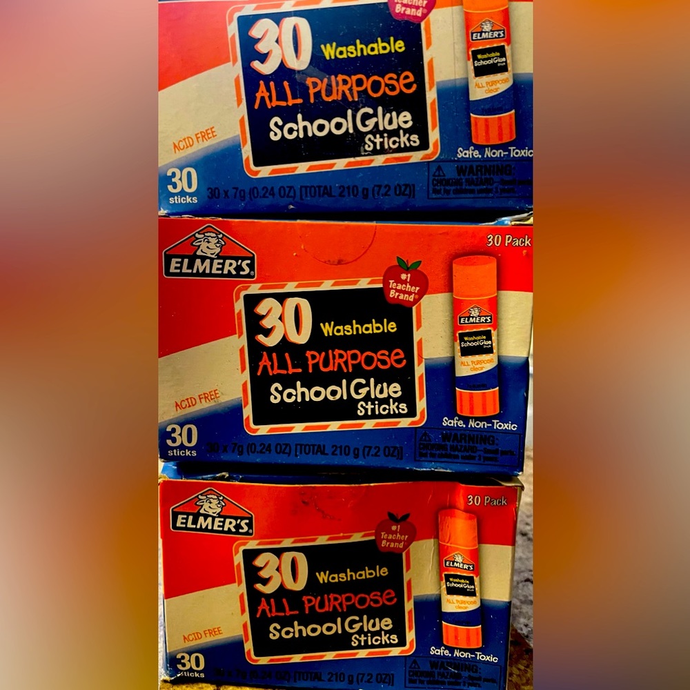 Classroom glue sticks 30 ea box.